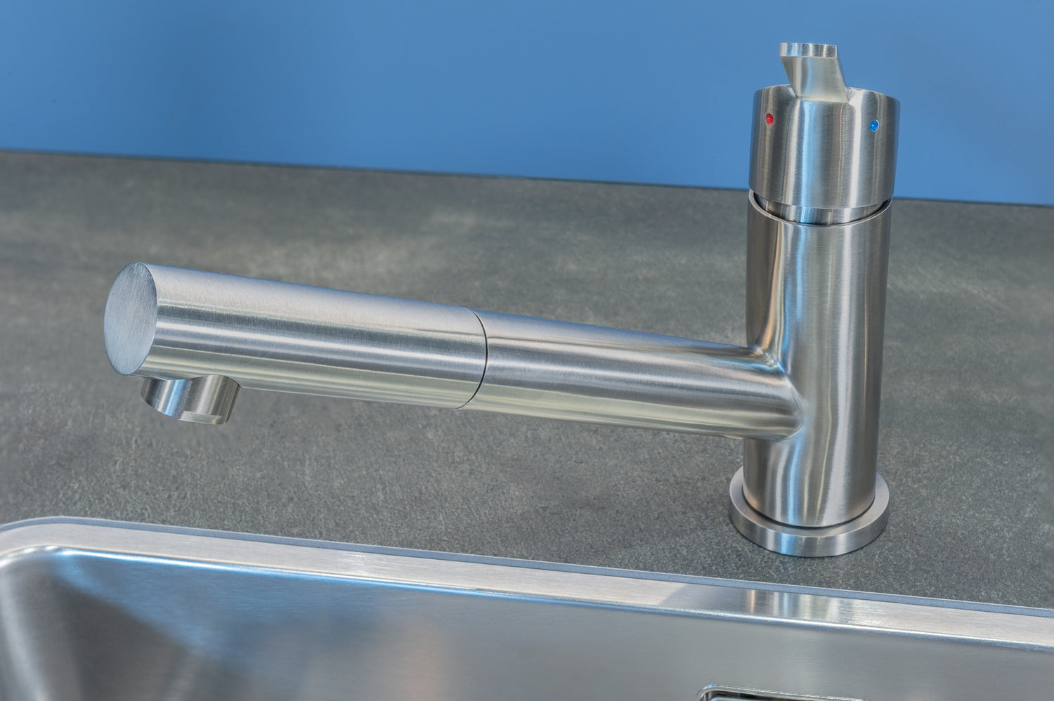 Mizzo Patro kitchen tap brushed steel