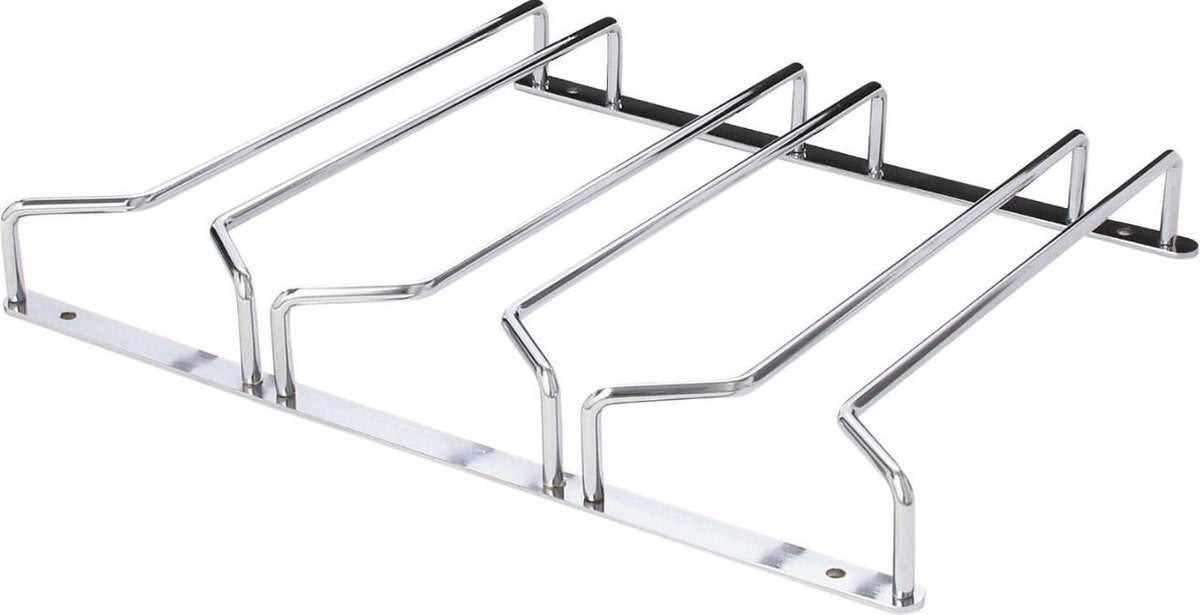 Coninx 3 rails wine glass holder - 34 cm wide - metal chrome