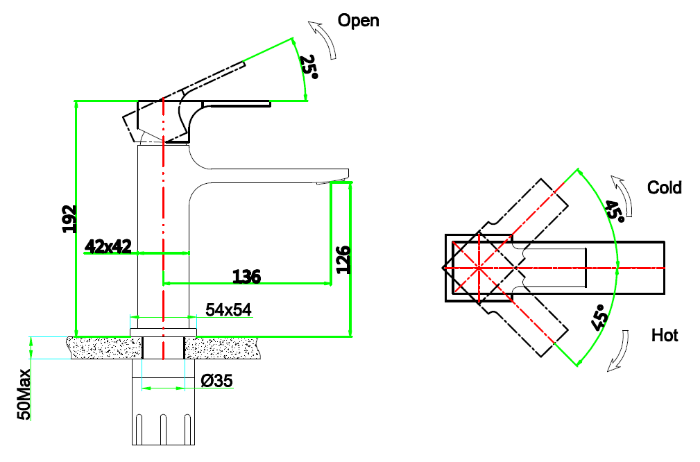 Mizzo Flucto bathroom mixer tap - White/Chrome