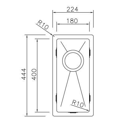 Mizzo linea kitchen sink 1.2 1840 Flushmount / Undermount