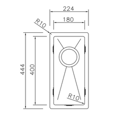 Mizzo linea kitchen sink 1.2 1840 Flushmount / Undermount