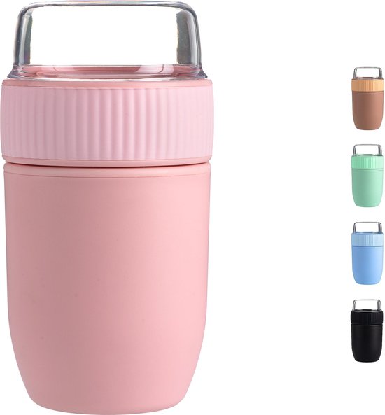 Yoghurtbeker to Go - Mueslibeker to Go 640ml (450ml + 190ml) - Lunch cup - Muesli Cup Coninx Yogo Pink