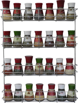 Spice rack Suspicious Coninx KR3000 - 4 Lows for 32 Spice jars - Wall, Wall cupboard, Cabinet door - Hanging herbal organizer