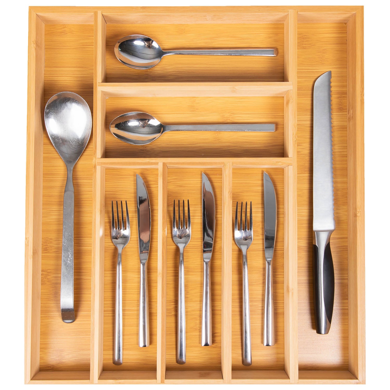 Bambox B4147 wooden cutlery bin 41 cm storage bin - Bamboo cutlery