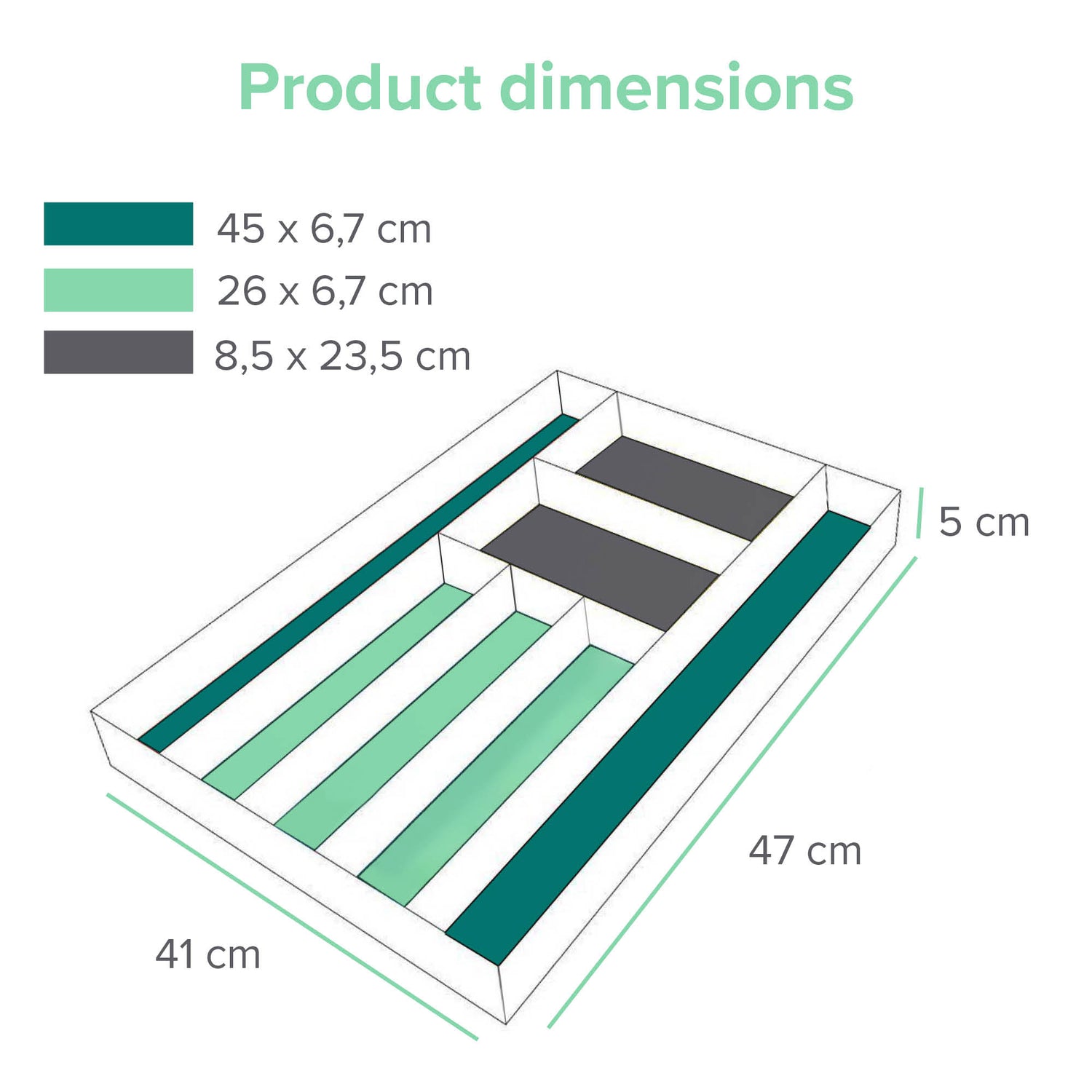 Bambox B4147 wooden cutlery bin 41 cm storage bin - Bamboo cutlery