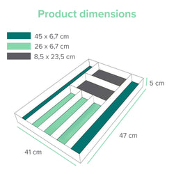 Bambox B4147 wooden cutlery bin 41 cm storage bin - Bamboo cutlery