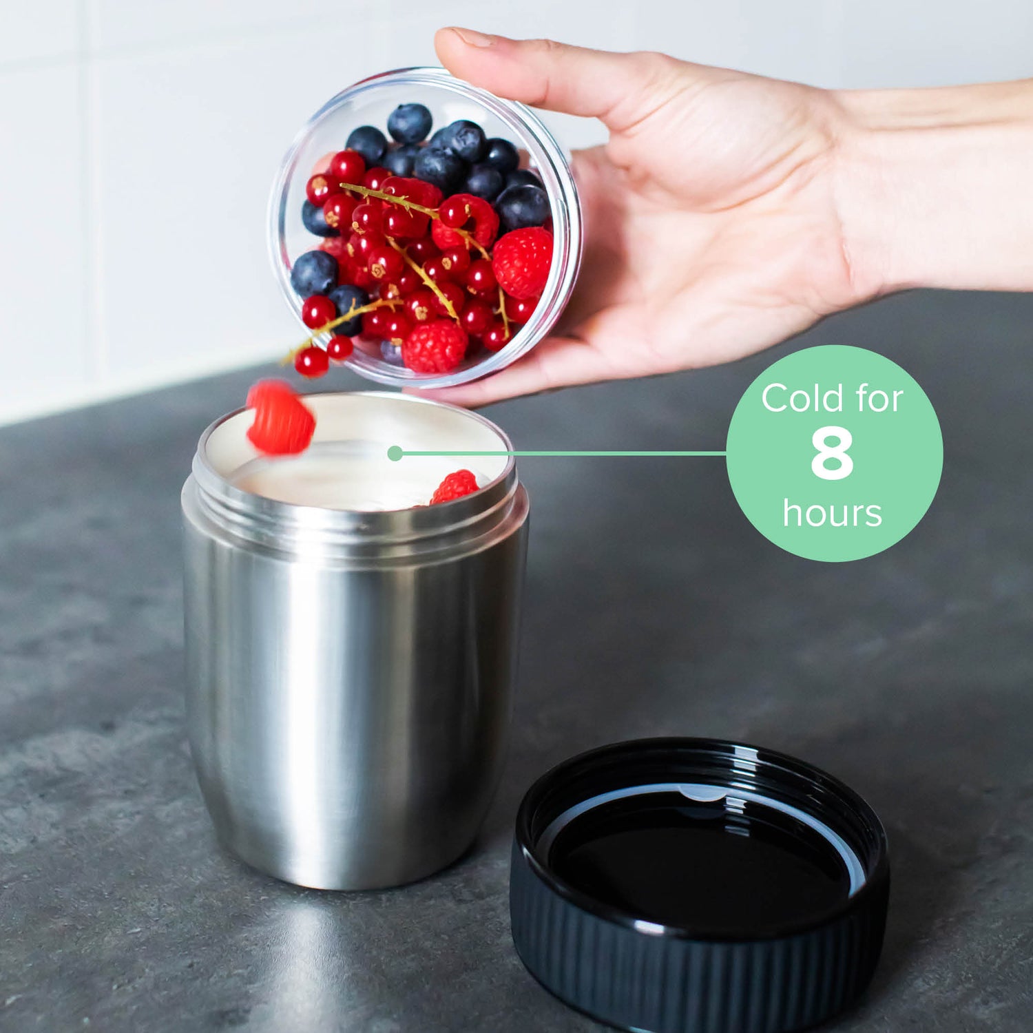 Coninx Thermos food container - Warming container food for at home and on the go - Thermos food box leak-proof - Thermos mug 840ml RVS