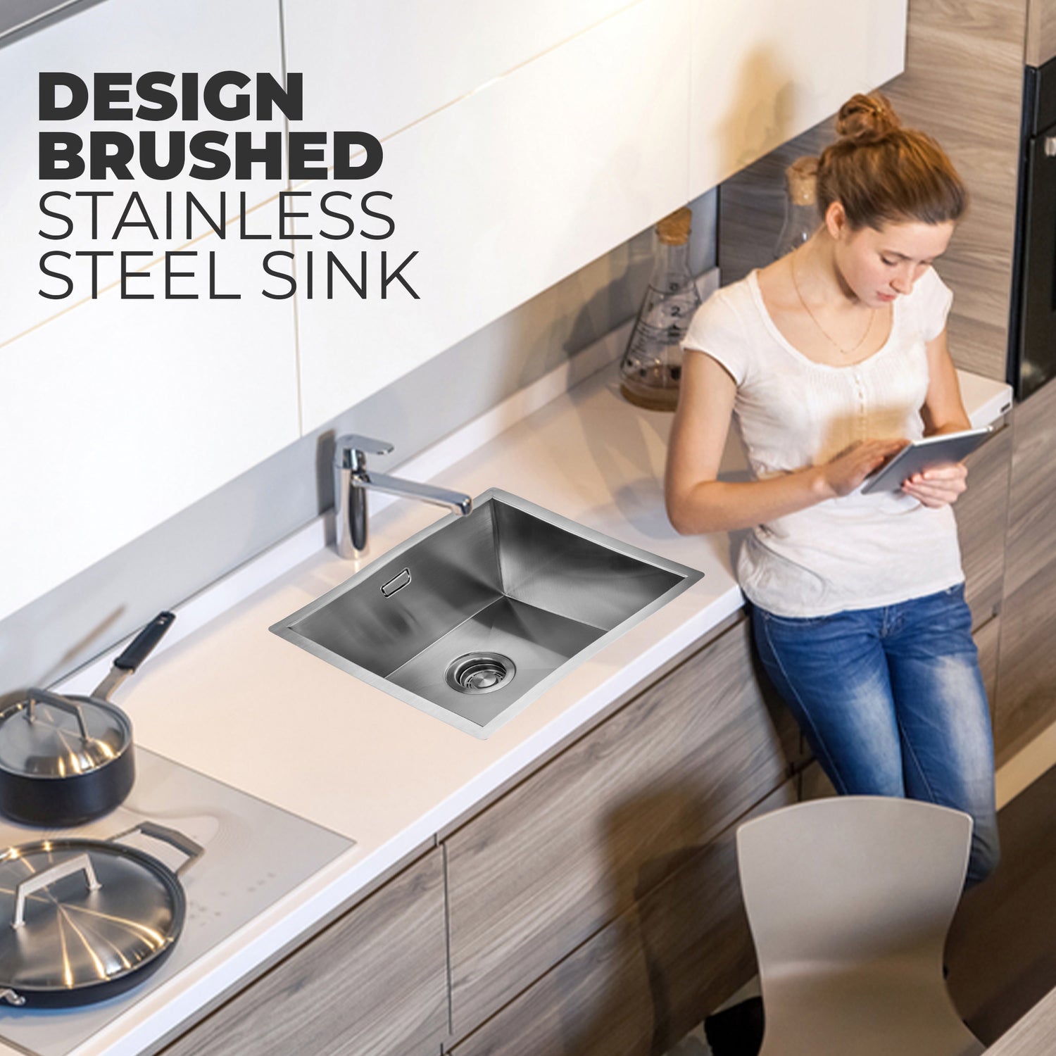 Mizzo quadro kitchen sink 1.2 4040 Flushmount / Undermount