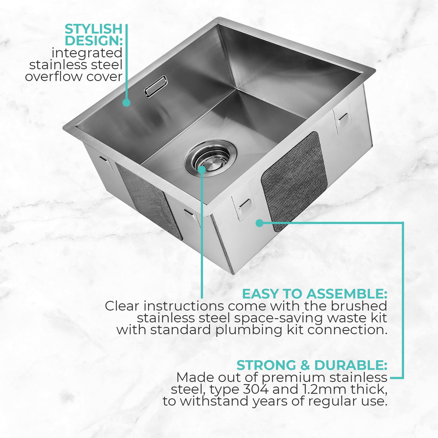 Buy the Mizzo Quadro kitchen sink 1.2 4040 Flushmount / Undermount?