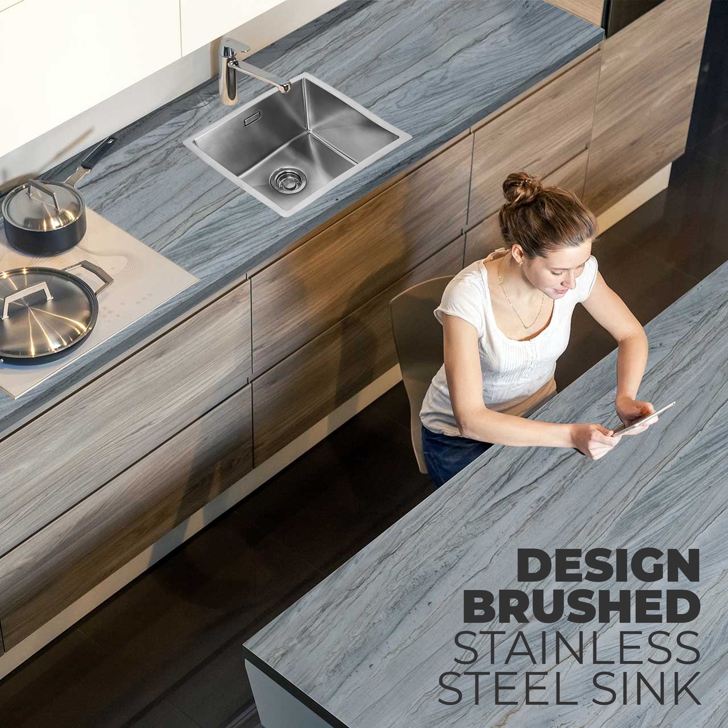 Kitchen sink Mizzo Linea 40 - 40 Flushmount - Topmount - Undermount