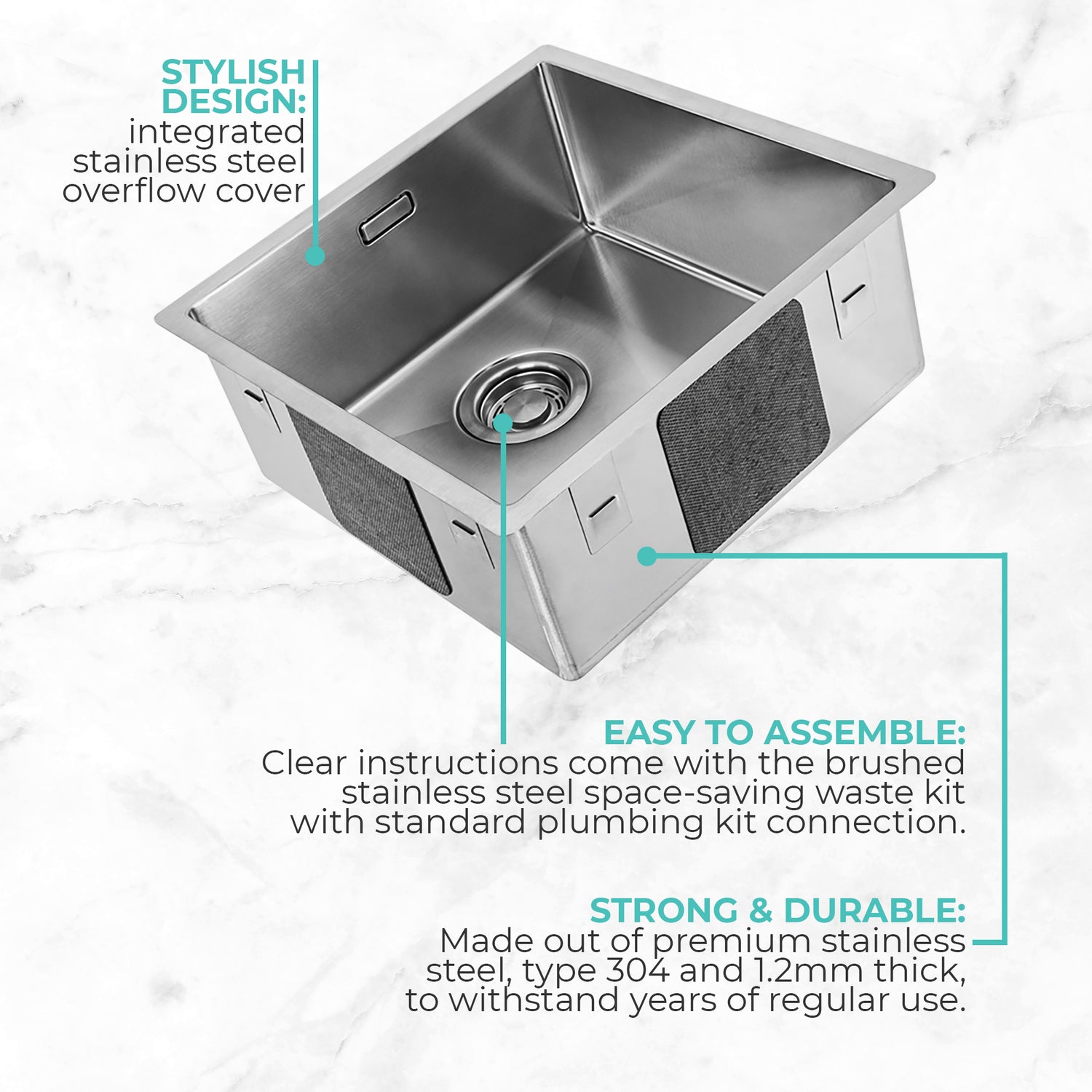 Kitchen sink Mizzo Linea 40 - 40 Flushmount - Topmount - Undermount