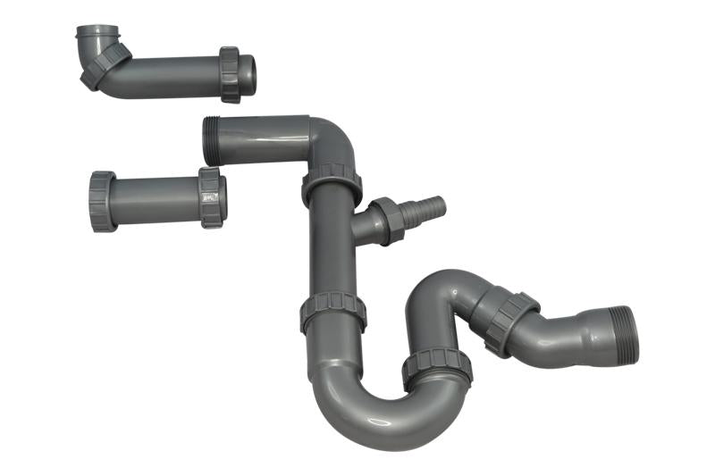 Mizzo single plumbing kit for kitchen sink. Space saving and multifunctional.