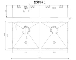 Mizzo quadro kitchen sink 1.2 8040 Flushmount / Undermount